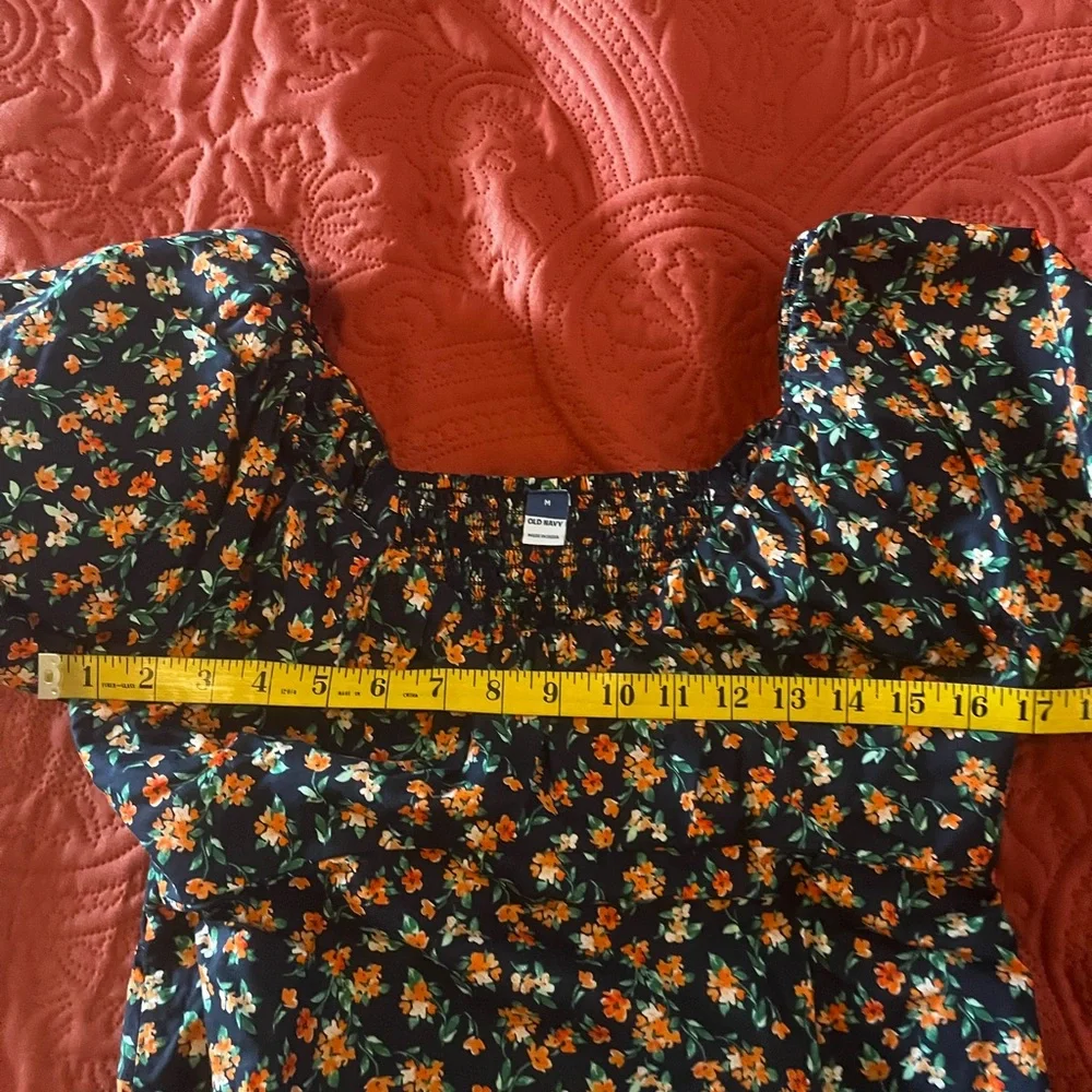 🛍️3 For $10🛍️ Old Navy Floral Puff Sleeve Blouse, Size M